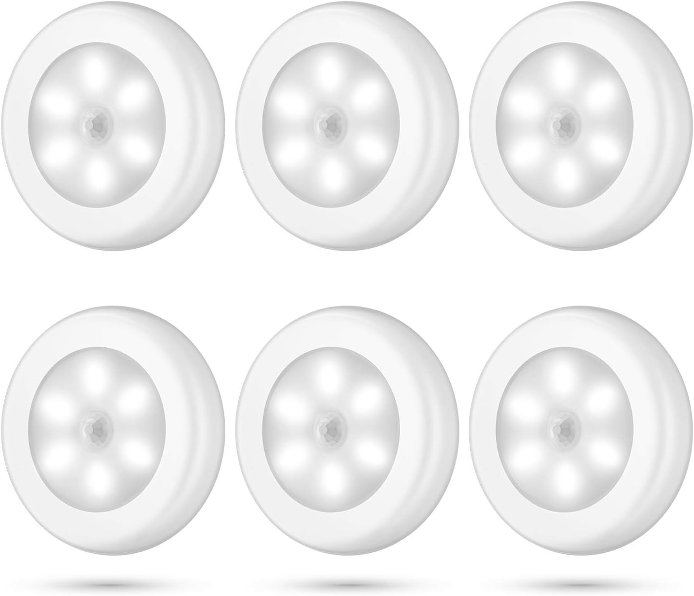 AIGUOZER 6 Pack LED Motion Sensor Night Light