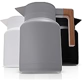 Hastings Collective Thermal Coffee Carafe 50 Oz - Large Stainless Steel Insulated Carafe - 1.5 Liter Double Walled Vacuum Thermos Coffee and Beverage Dispenser with Tea Infuser and Strainer (Gray)