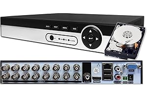 GENERIC Sikker Standalone 16 Channel CCTV DVR Video Recorder with Hard Drive 10TB/8TB/6TB/4TB/2TB Support 5MP/4MP/1080P AHD/TVI/960H Analog Camera Surveillance Security System (3TB Hard Drive pre-Installed)