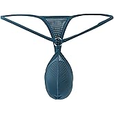 Faringoto Men's Through G-String Underwear,Mesh See Through Thongs T-Back Bikini Underwear