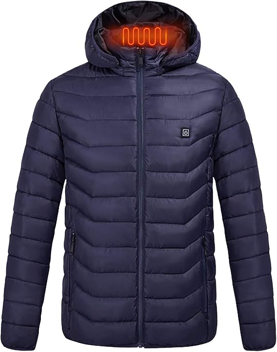 ORPERSIST Mens Heated Jacket, Electric Down Jacket 3 Gears Adjustment Far Infrared,Blue,XL 