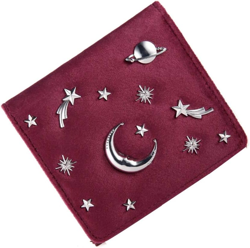 Women Velvet Starry Sky Bifold Wallet Card Holder Organizer Coin Purse with Hasp