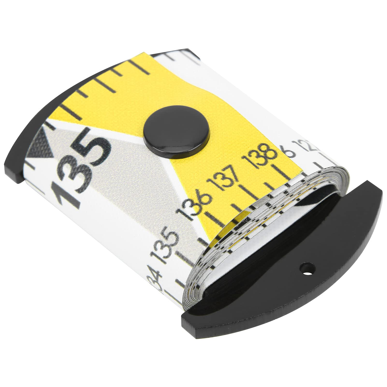 Bnineteenteam Fish Measuring Tape, Foldable, Waterproof, 138cm x 5cm, Yellow, for anglers, cooks, and outdoor enthusiasts.