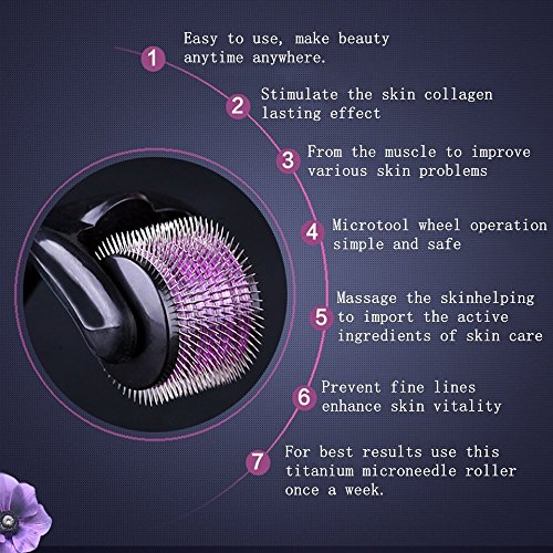 Derma Roller- 540 Ultra Titanium Microneedles, Non-Invasive Powerful Skin Therapy for Home Use, Facial Care, 0.25 mm. Includes Storage Case.  - Thumbnail 2