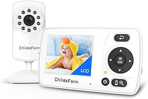 ChildsFarm Portable Baby Monitor with Camera and Audio, No WiFi Baby Monitor Camera, Video Baby Monitor with Screen, Night Vision, VOX, Crying Detection, Plug & Play
