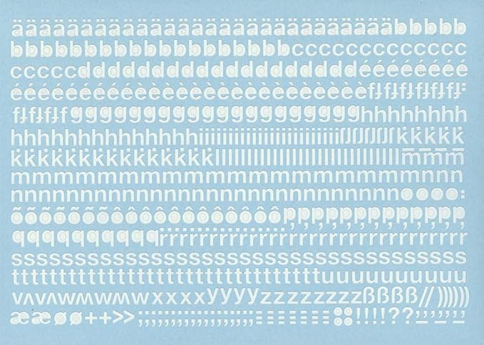 Selbstklebende Kleinbuchstaben Folie weiß, 10 mm, 1 Bogen