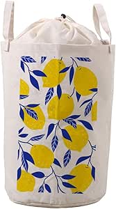 ZHONGJI - Bolsa de ropa de algodón y lino, diseño de hojas amarillas