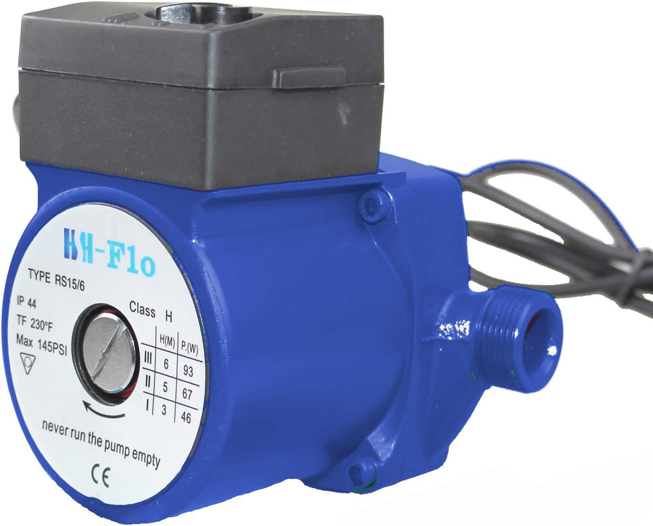 HSH-Flo 3/4" NPT 20Ft/29Ft 110VAC 60Hz Cast Iron/Stainless Steel Hot Water Circulator Pump/Circulation Pump For Solar Heater (20Ft Head Cast Iron)