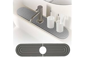 LinamHoz Stone Drying mat Kitchen, Super Absorbent Prevents Moisture Buildup for Bathroom Counter (Round, Dark Gray)