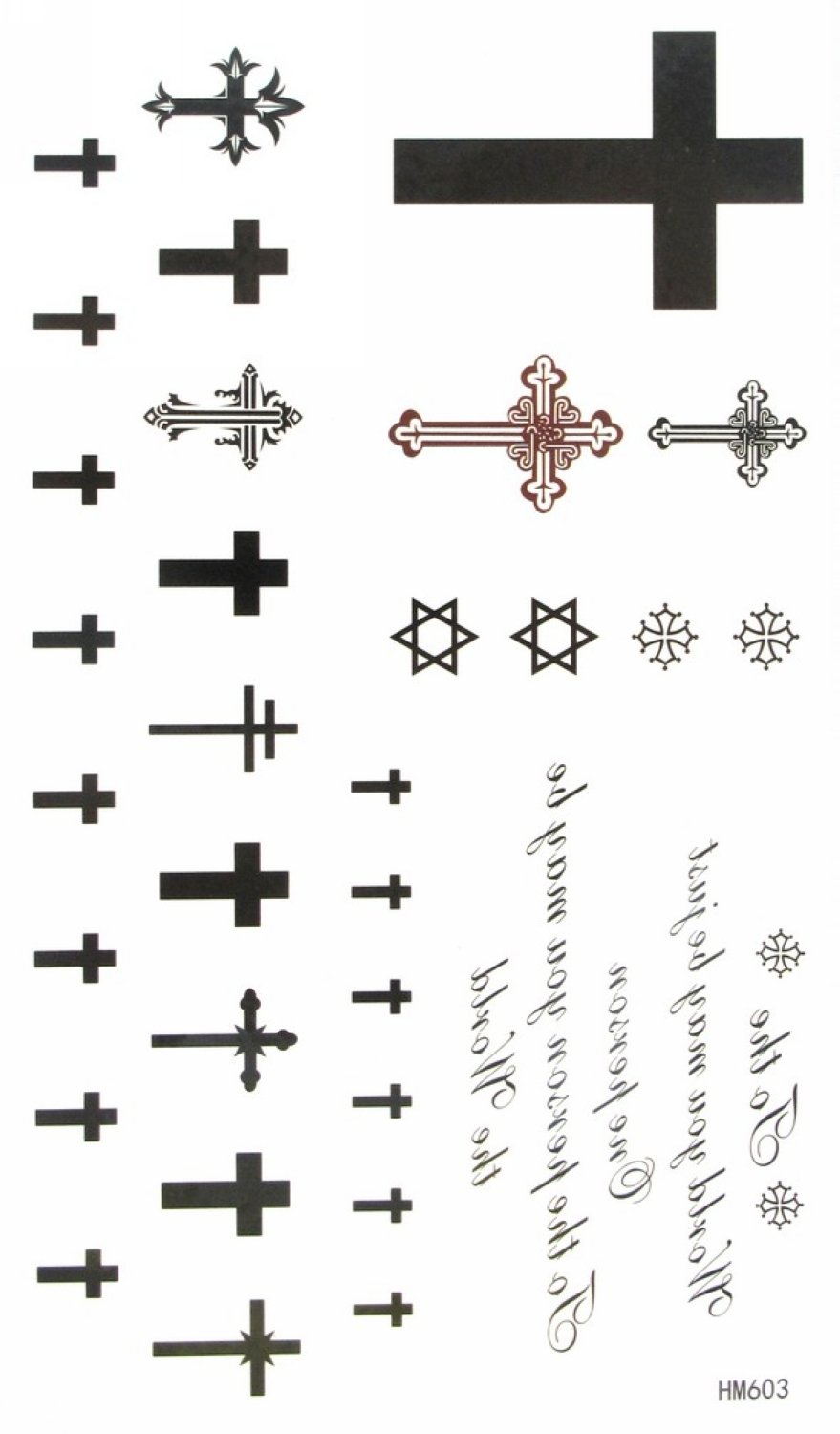Amazon.com : Cross Temporary Tattoos Letters Waterproof