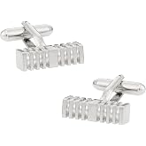 Cuff-Daddy Sturdy Silver Bar Cufflinks with Unique Design with Presentation Box