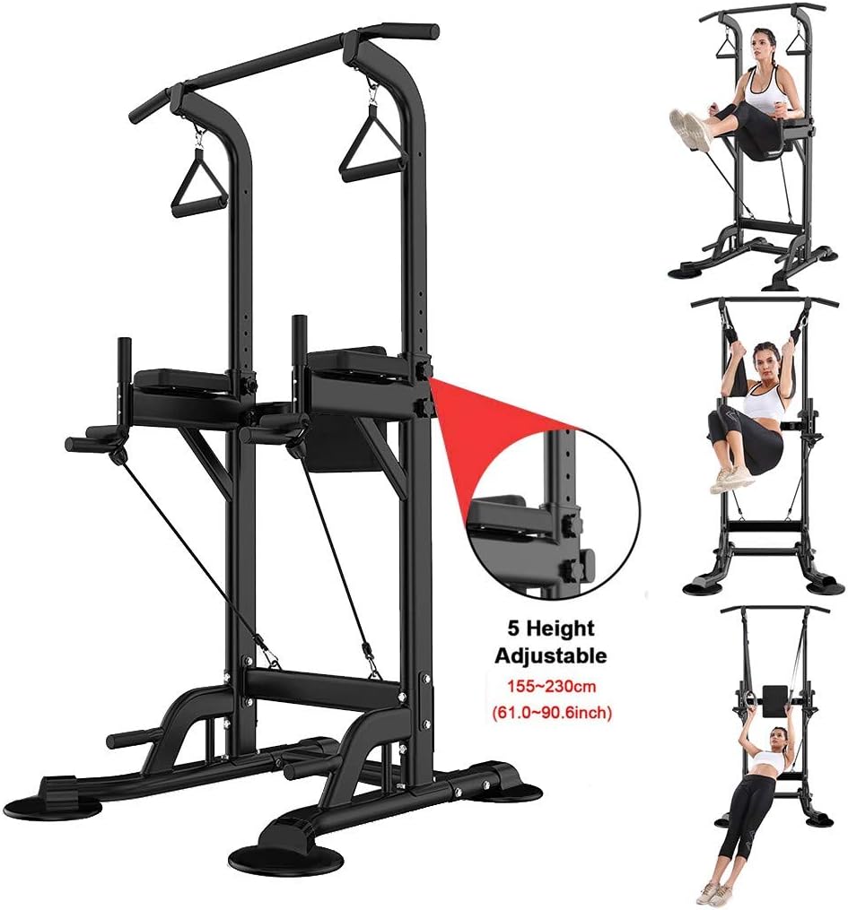 Multifunction Power Tower, Fitness Equipment,Multi-Function Home Gym Exercise Equipment Dip Station Chin Up Bar Core Power Tower Pull Push for Strong Muscleped, Ship from USA