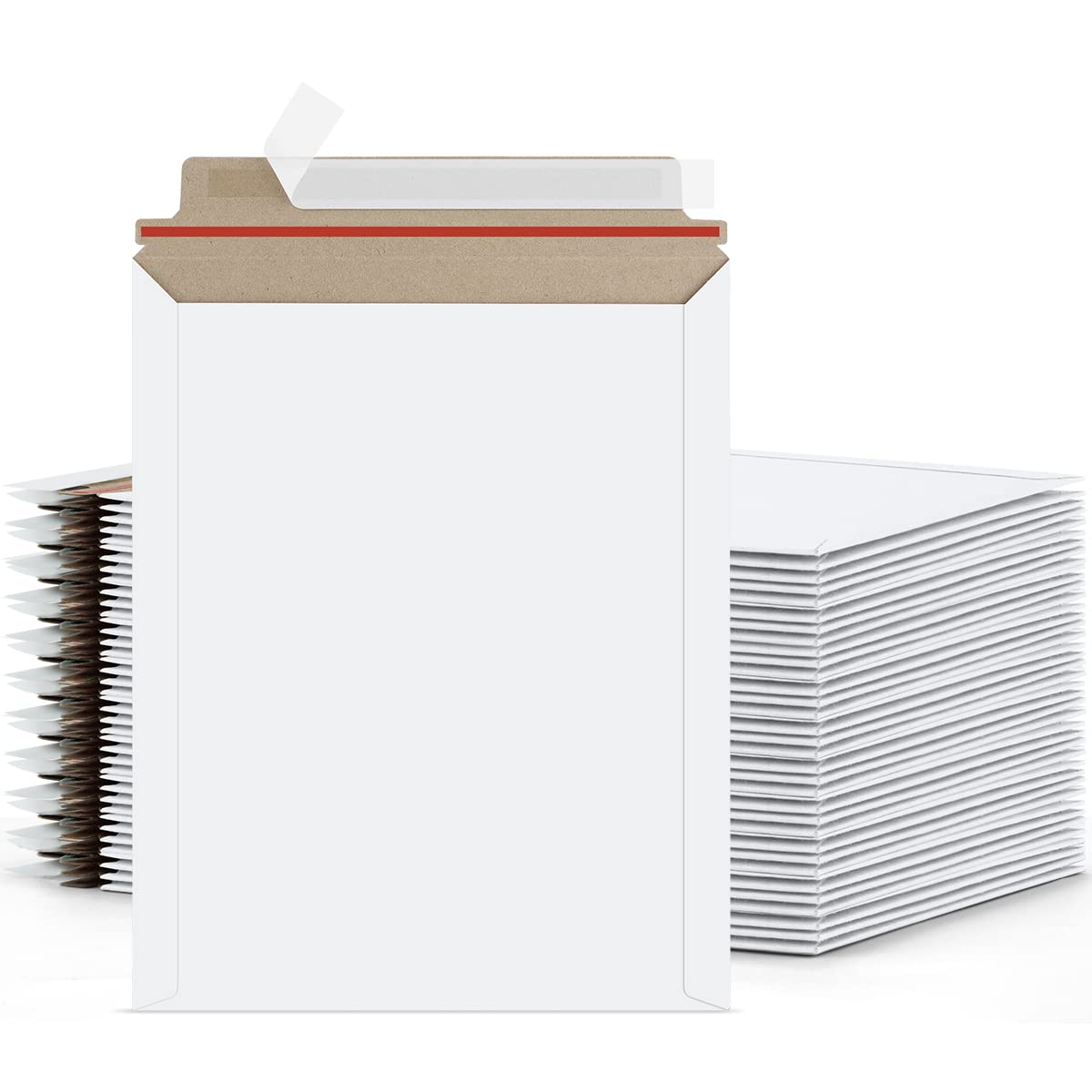 Photo 1 of Famagic 9x11.5 Photo Mailers 50 Pack, White Document Mailers, Self Seal Cardboard Envelopes 9x11.5 Inches