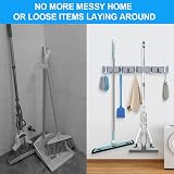 Vicloon Broom Holder Wall 4 Racks 5 Hooks Mop Organizer Tool Mount view 4
