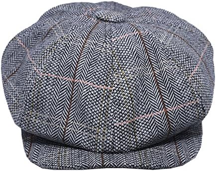 Jofook-Newsboy Beret REL BLACK Cabbie Golf Flat Cap Hunting Driving Gatsby Hat Unisex (gray)