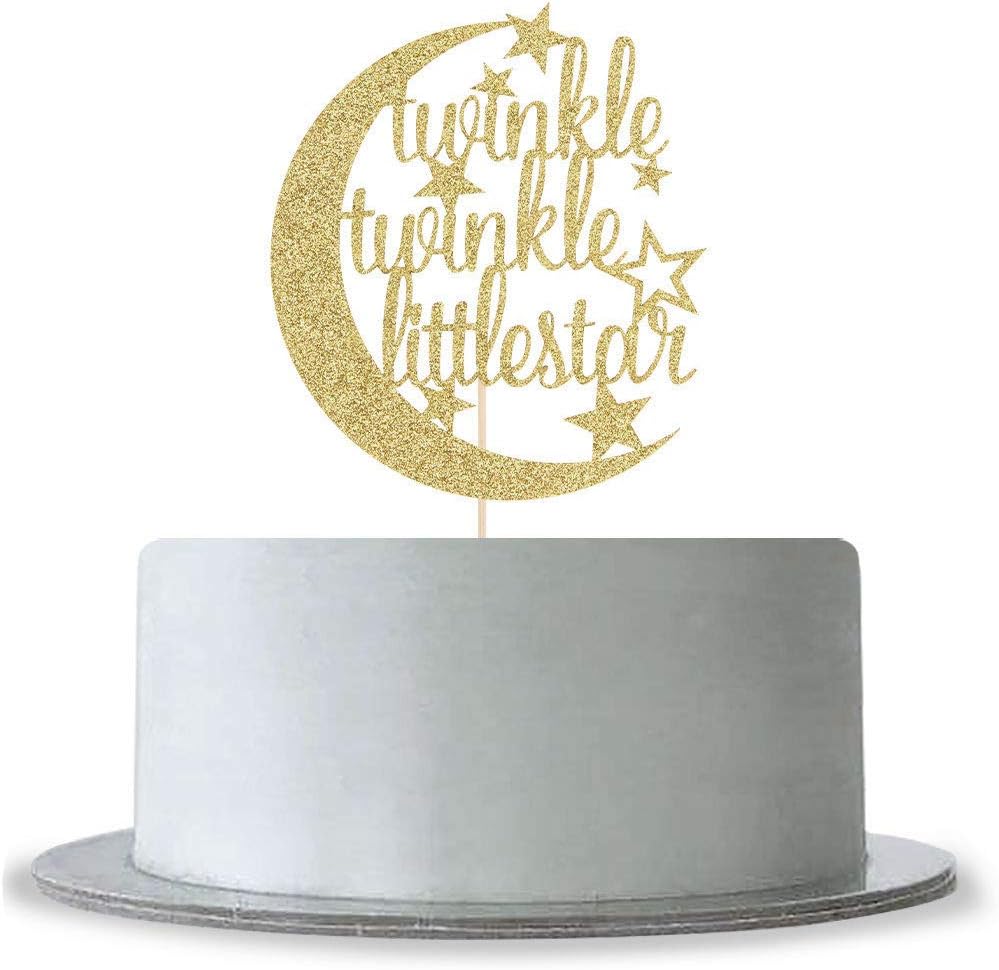 Amazon Com Gold Glitter Twinkle Twinkle Little Star Cake Topper