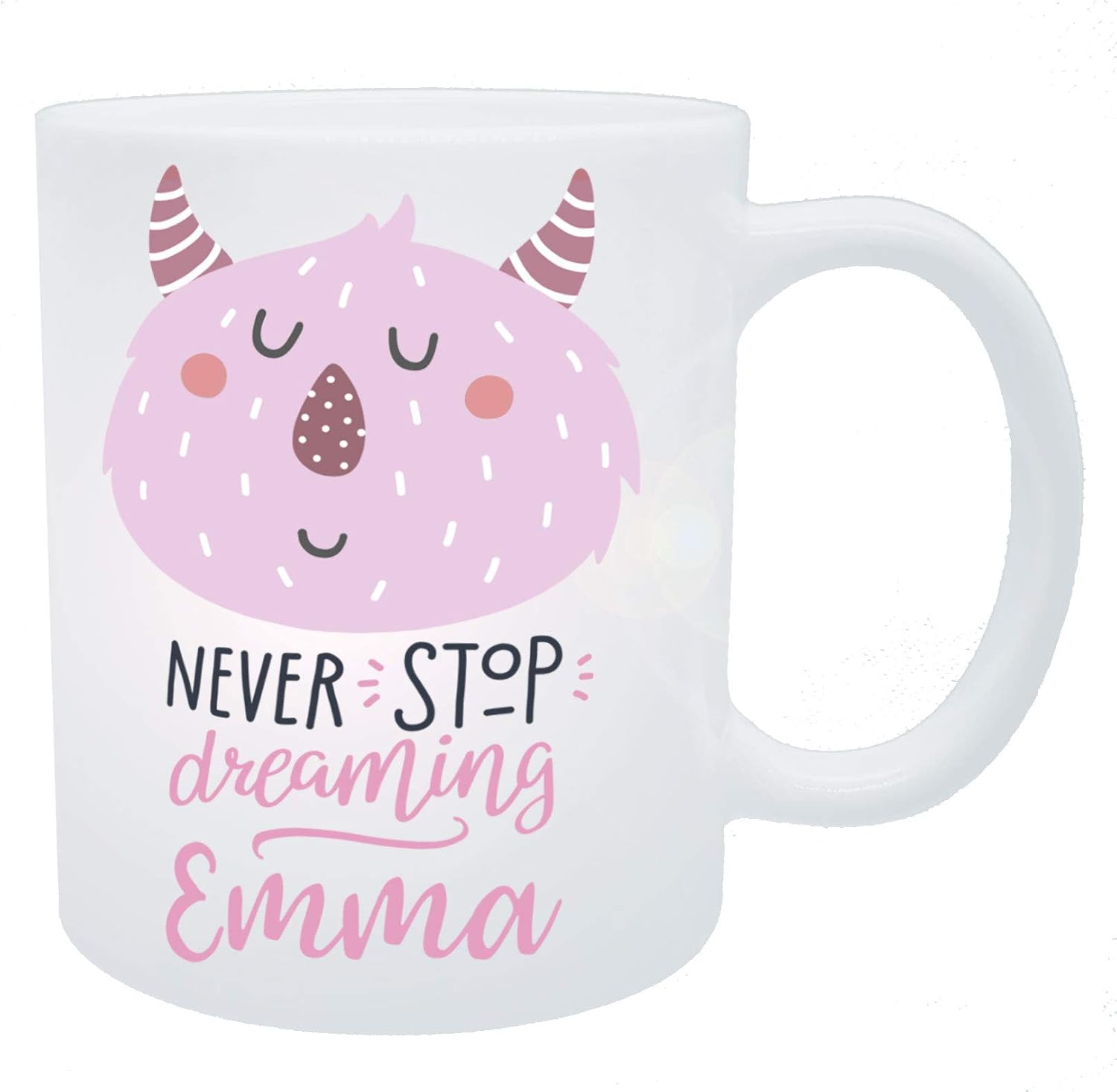 Personalised Plastic Unbreakable Kids Cup/Mug Pink Never Stop Dreaming