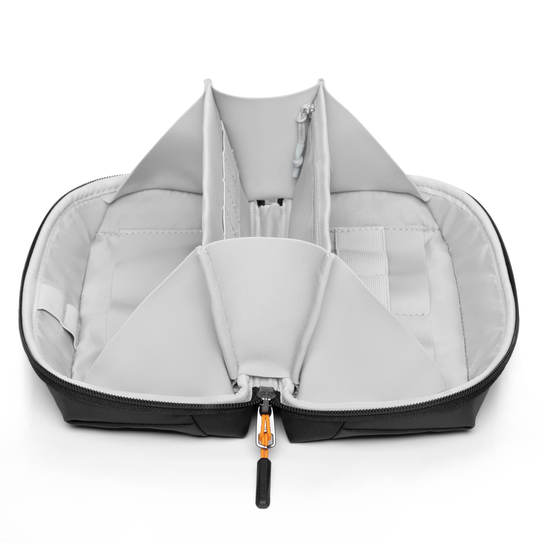 Inateck Electronics Organizer Travel Case, 180° Open Water-Resistant, Multifunctional Travel Organizer Bag, Electronic Accessories Carry Case, Black, Small