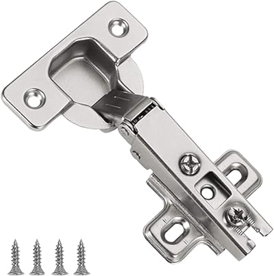 FURNIWARE 2 Pcs 35mm 110 Degree Self Close Full Overlay Cabinet Hinge Nickel