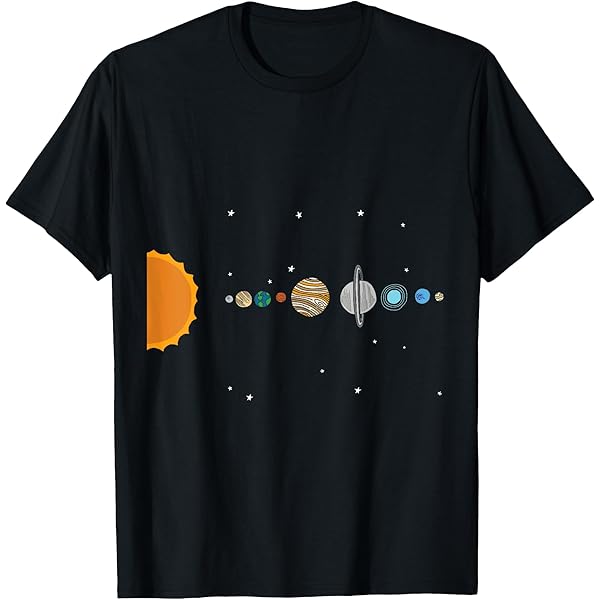 Amazon.com: The Solar System - 9 planets T-Shirt : Clothing