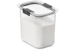 Rubbermaid Brilliance 12-Cup Airtight Food Storage Container, Perfect for Pantry Staples, Clear/Grey