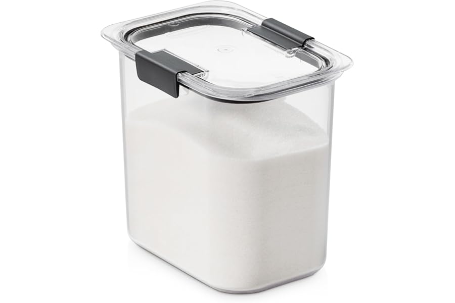 Rubbermaid Brilliance 12-Cup Airtight Food Storage Container, Perfect for Pantry Staples, Clear/Grey Book