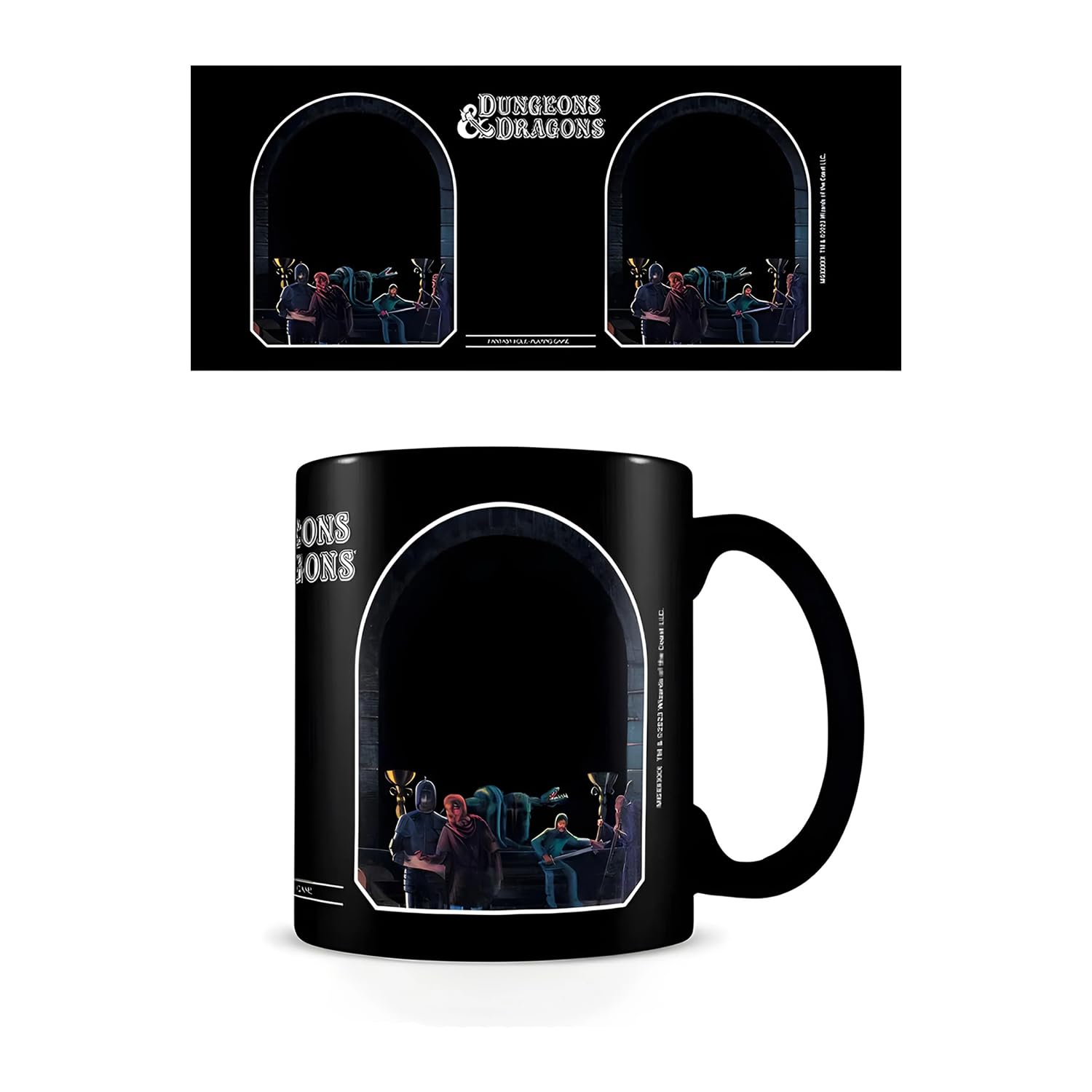 Pyramid International Dungeons & Dragons Heat Change Mug (Thieves in The Temple Design) 11oz Ceramic Coffee Mug, Mugs for Women and Men - Official Merchandise, Black