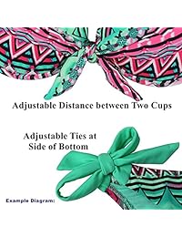 eonar para dama acolchada extraíble Conjunto de bikini push up Corbata lado Traje de baño Traje de baño