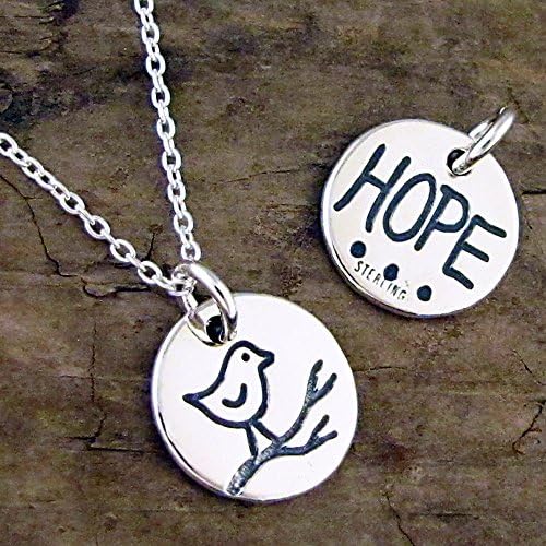 Bird Necklace - Inspirational Hope Charm, Recovery Jewelry on Sterling Silver 18" Chain