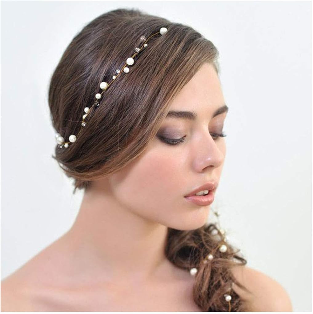 Amazon Com Yalice Bride Pearl Bride Wedding Hair Vine Bridal Hair