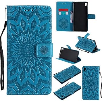 FQY-TEC Sony Xperia XA Ultra Hülle,F3211 / F3212 Hülle, [Blau] S[PU-Leder]und[TPU] Geldbörse,Kartensteckplatz,Unterstützung H