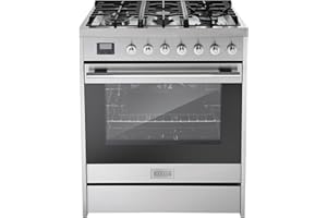 Empava Freestanding & Slide-In Gas Range, 5.0 Cu. Ft, Single Oven with 5 Sealed High-Low Burners & Touch Timer, Heavy Duty Continuous Grates in Stainless Steel, 30 Inch