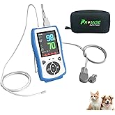 Vet Handheld Monitor with 2.8" LCD, Pet Vital Signs Monitor for SpO2 / Heart Rate/TEMP, Rechargeable Battery - Veterinary Use for Dogs, Cats, Horses etc. (Bundle with Pouch)