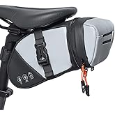 Danuosie Bike Seat Bag, Water-resistant Bicycle Saddle Bag, Expandable Capacity Cycling Under Seat Pouch 1.5-2L, Bike Seat Pack for Mountain Road Bikes and Commuter