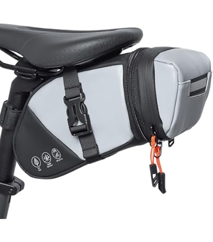 Sacoches De Selle Vélo En Cuir Véritable Noir - Fait Main - 2 Pièces