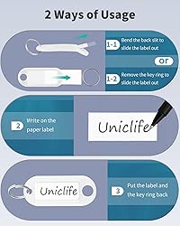 Uniclife 10 Pieces Key Tags 2 Inch Soft Plastic Key