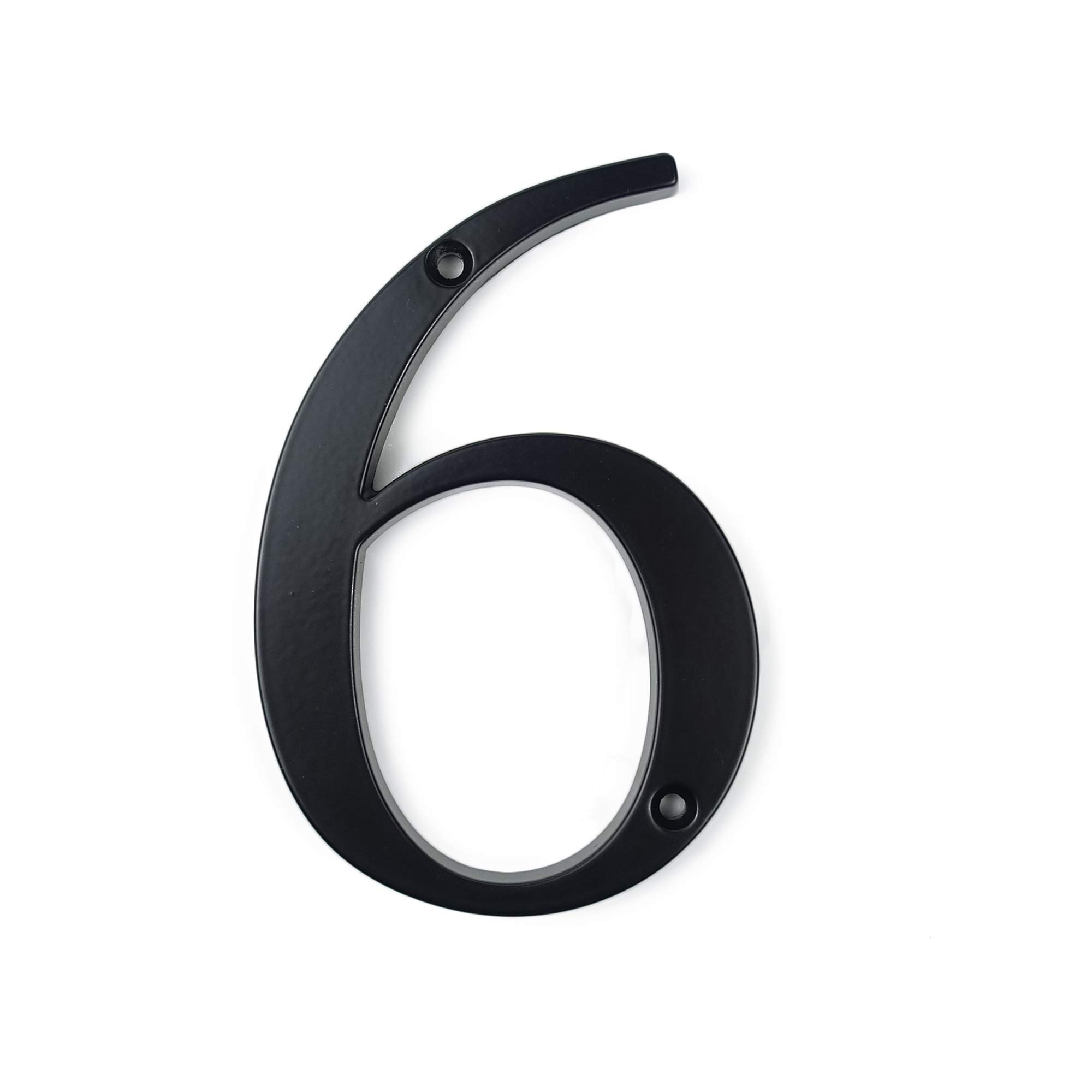 Photo 1 of HASWARE House Number Sign 4 inch Modern Door Numbers Signage Plaque Street Home Address Numerals Zinc Alloy (6, Black)