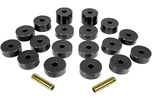 Prothane 1-109-BL Black Body Mount Bushing Kit for CJ5, CJ7, CJ8, YJ and TJ - 18 Piece