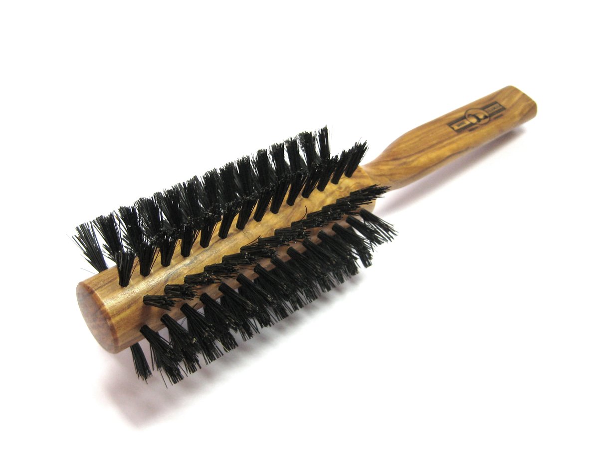 Golddachs Round Brush Olive Wood 50 cm Diameter Boar Bristles 10 Rows