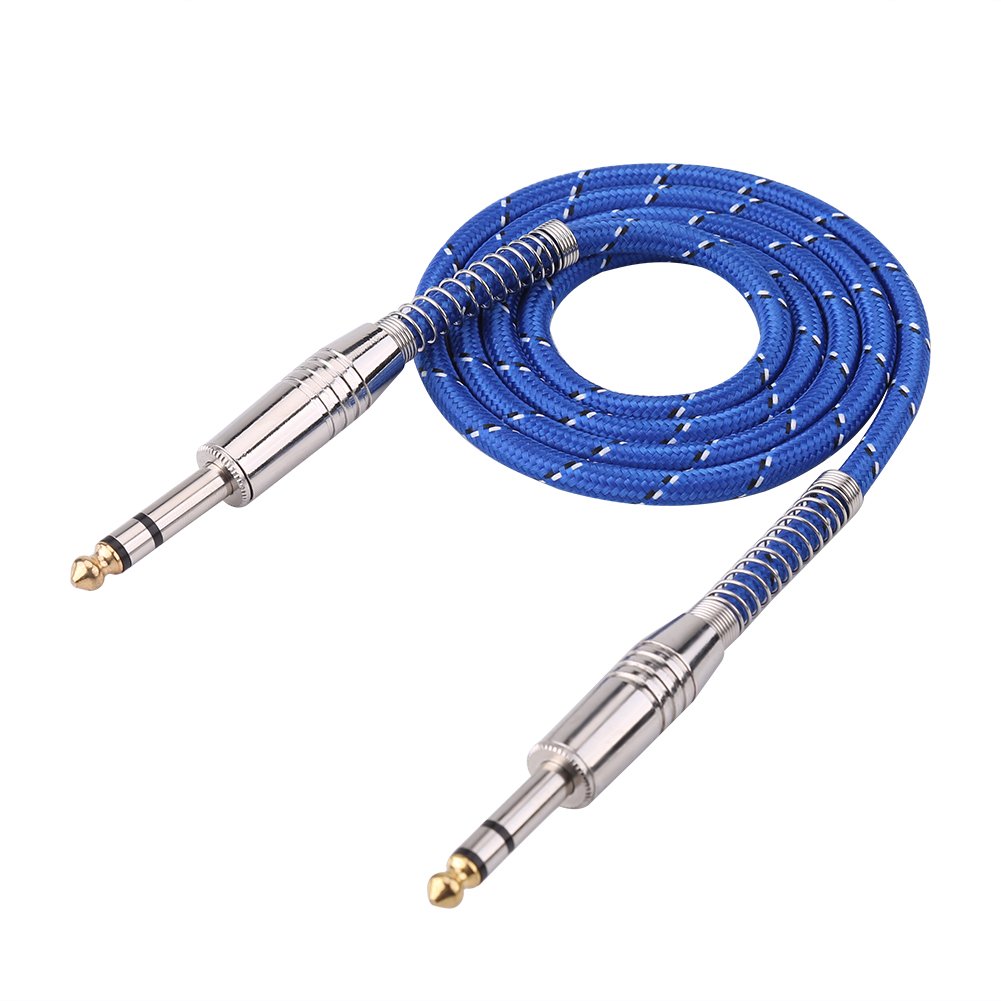 Fosa Guitar Cable Stereo Audio Male to Male Wire Cord 6.35mm Straight Plug for Musical Instrument(1Meter)