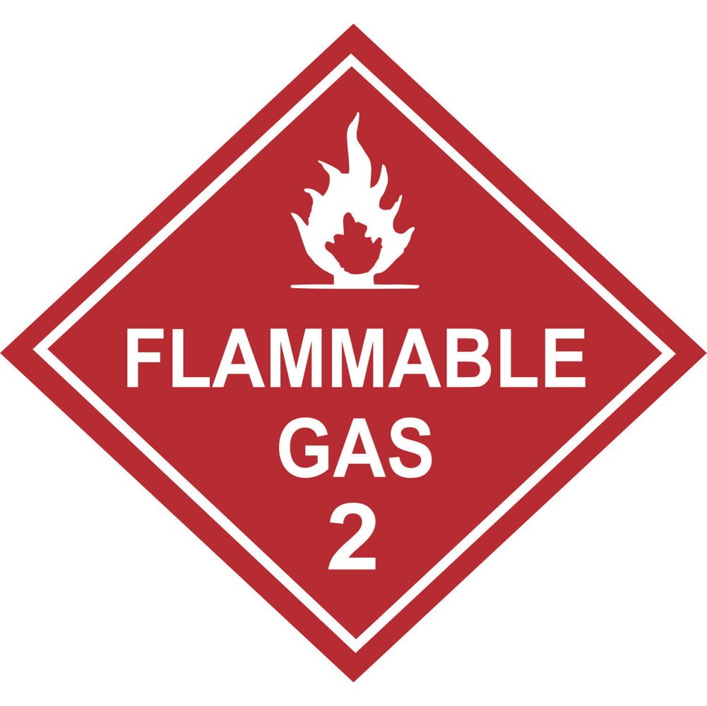DYNAMIC DECALS PFG2D FLAMMABLE GAS 2'' DIAMOND DECAL, 103/4 IN. X 10