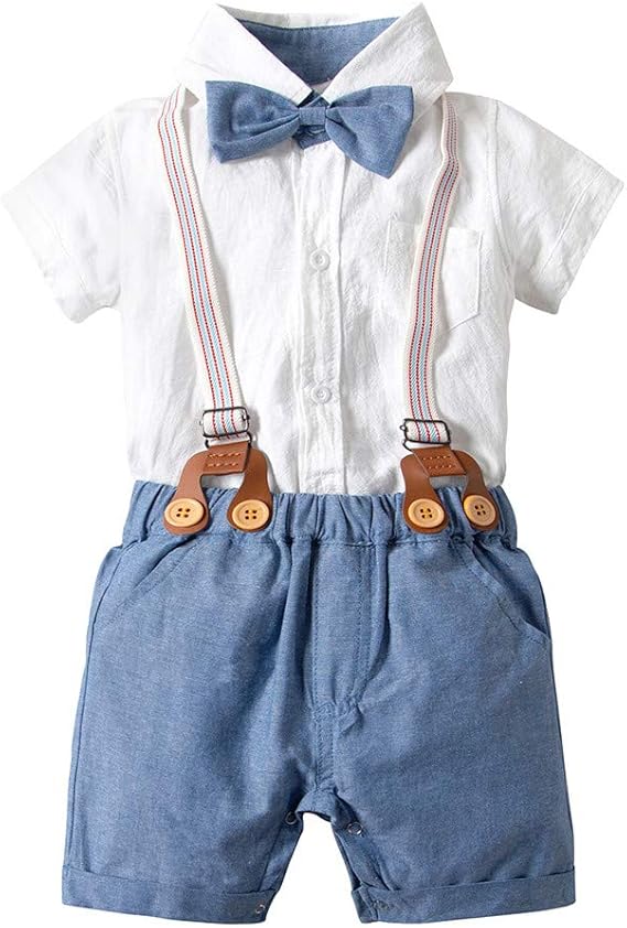 baby boy suspender shorts outfit