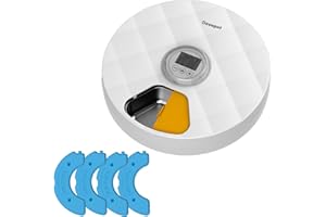 Devopet Automatic Cat Feeder, Wet Food Automatic Feeder with Stainless Steel Tray, 6 Meals Rechargeable Auto Pet Feeder, Feeding Station for Cats&Small Dogs, Cat Food Dispenser with 4 Ice Packs