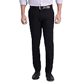 Haggar Men's Iron Free Premium Khaki Slim-Straight Fit Flat Front Expandable Waist Casual Pant