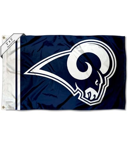 thumbnail image 2 of LA Rams White Horns House Flag - Double Sided Outdoor Team Banner 2 of 14