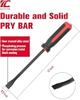 ROTATION 300mm Chisel Lever Pry Bar Soft Grip Metal Impact Heads 12 Inch Red view 2