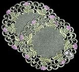 Pair of Doilies (small) in a Balmoral Thistle Design (Green)