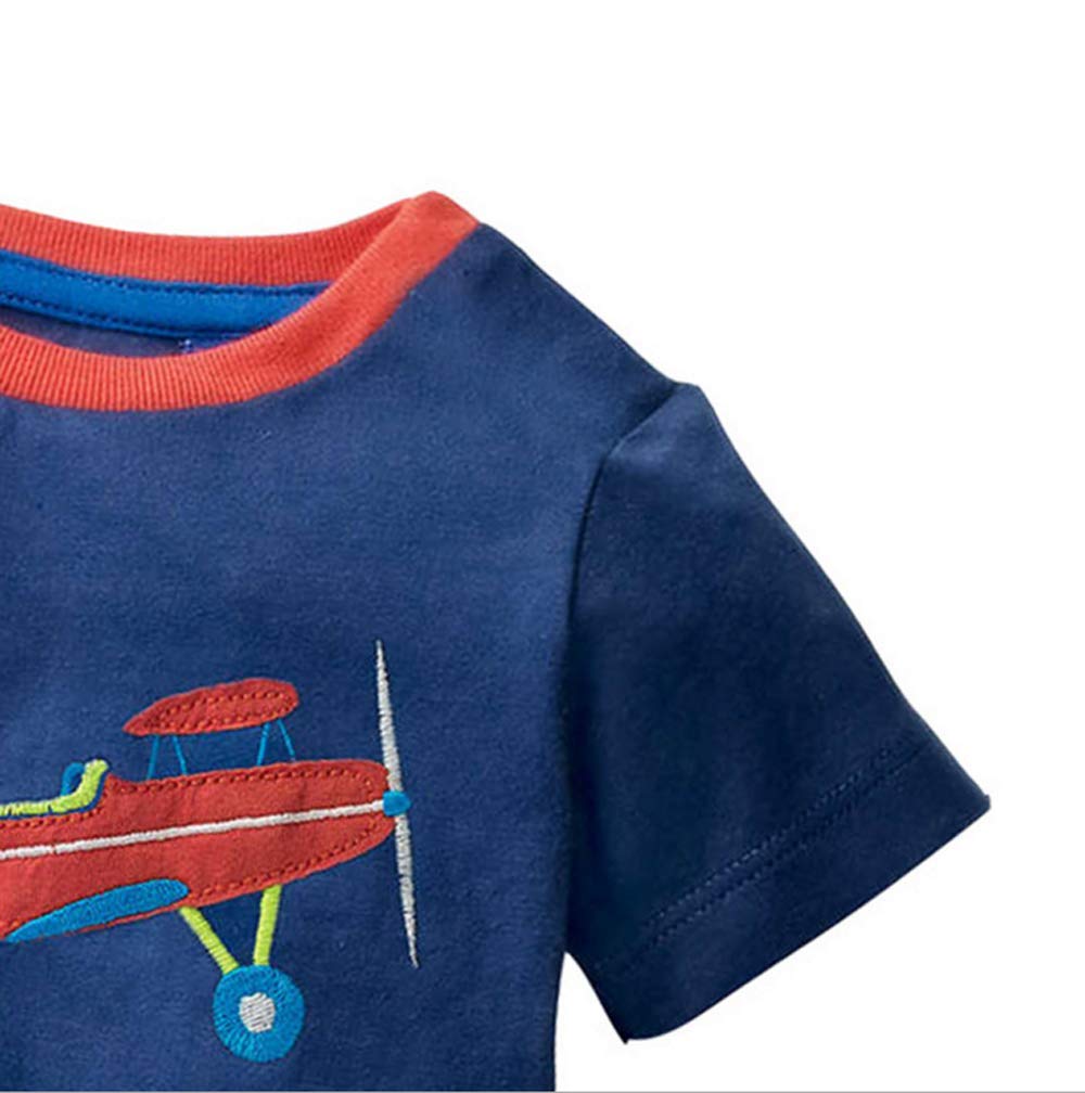 Toddler Boys Cotton Clothing Sets Short Sleeve Tee and Shorts Blue