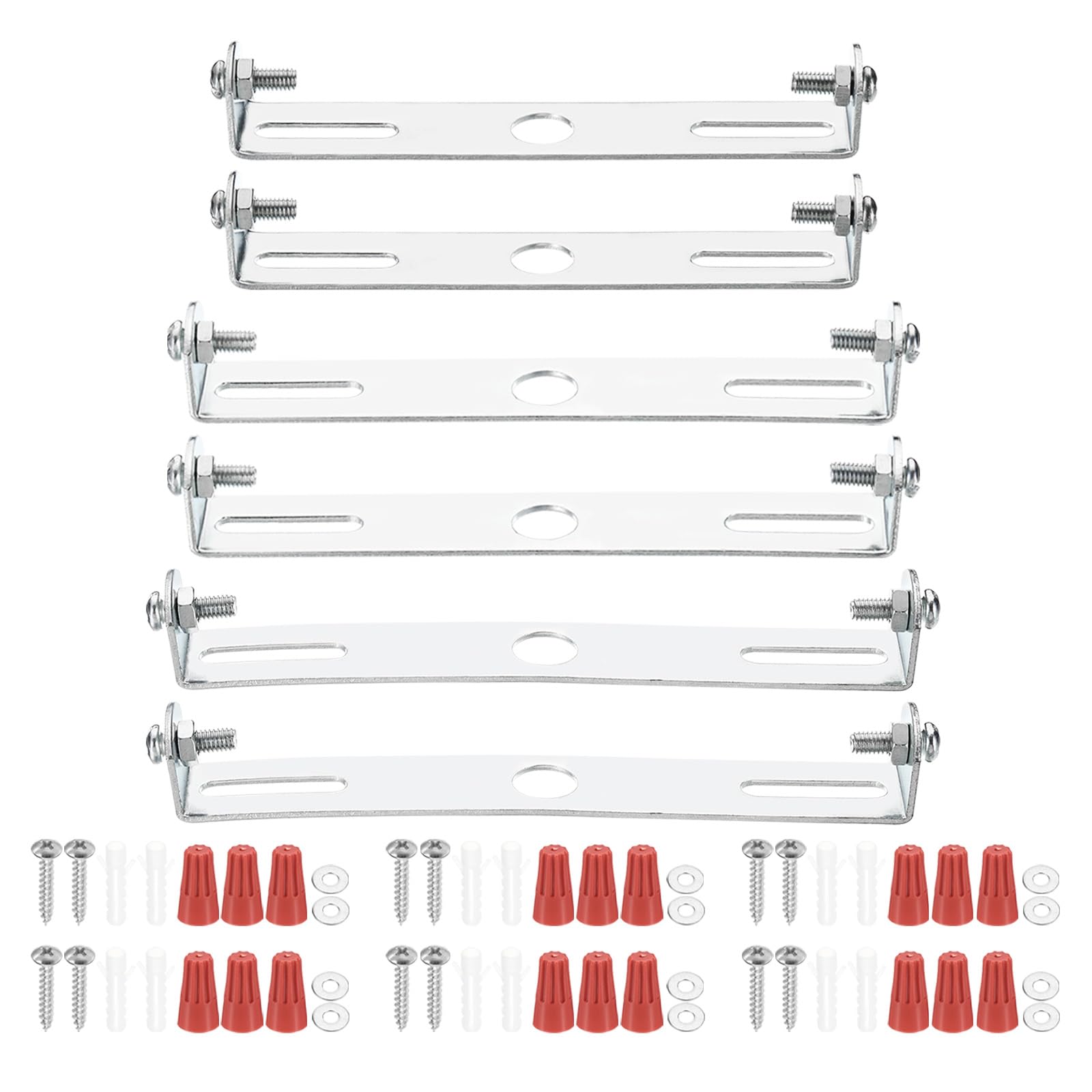 PATIKIL 6 Set 4.13", 4.53", 4.72" Universal Light Fixture Mounting Bracket Kit, 6 Set Light Crossbar Ceiling Light Plate with Screw for Wall Light Ceiling Light Pendant Chandelier