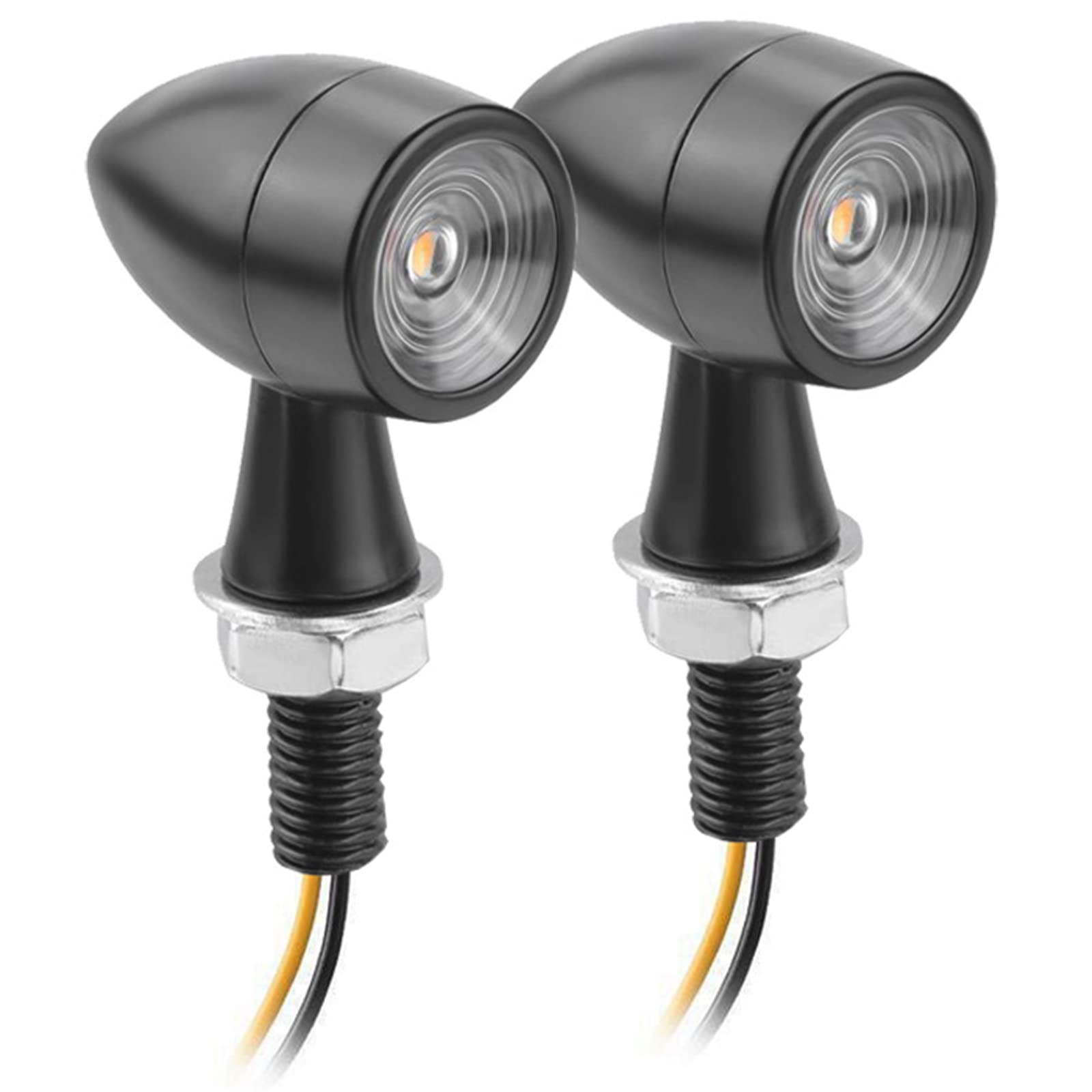 Yuumo バイクウインカーLEDミニ小型砲弾型高輝度汎用M8アンバークリアレンズの商品画像